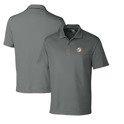 Polo texturé solide pour homme Cutter & Buck Steel Miami Dolphins avec logo rétro DryTec Genre