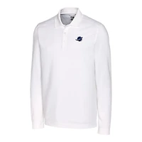 Men's Cutter & Buck White Miami Dolphins Big Tall Advantage Tri-Blend Pique Long Sleeve Polo
