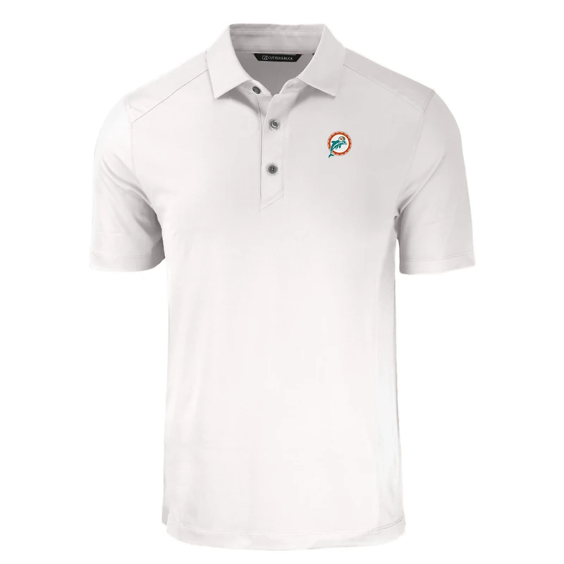 Polo blanc recyclé Forge Throwback pour homme Cutter & Buck des Dolphins de Miami