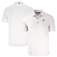 Polo blanc recyclé Forge Throwback pour homme Cutter & Buck des Dolphins de Miami