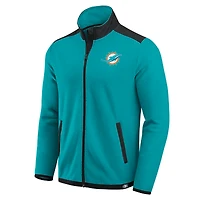 Men's Darius Rucker Collection by Fanatics Aqua Miami Dolphins Color Block Polar Fleece Full-Zip Jacket