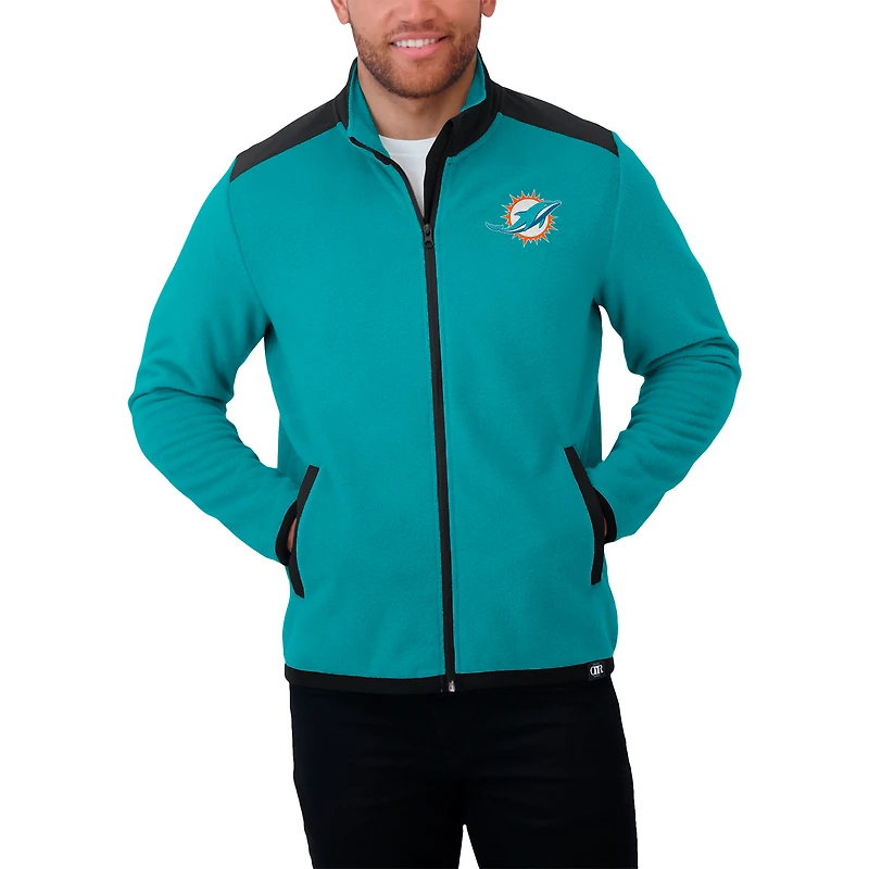 Men's Darius Rucker Collection by Fanatics Aqua Miami Dolphins Color Block Polar Fleece Full-Zip Jacket