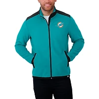 Men's Darius Rucker Collection by Fanatics Aqua Miami Dolphins Color Block Polar Fleece Full-Zip Jacket