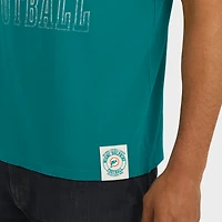 T-shirt rayé à épaules dénudées et effet vieilli pour homme, collection Darius Rucker par Fanatics, motif Miami Dolphins, Aqua