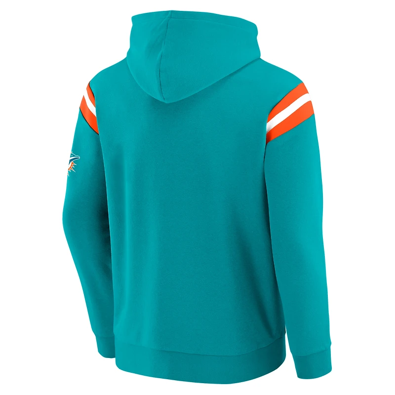 Men's Darius Rucker Collection by Fanatics Aqua Miami Dolphins Football Washed Pullover Hoodie