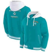 Veste à capuche boutons-pression pour homme de la collection Darius Rucker Fanatics Aqua Miami Dolphins
