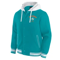 Veste à capuche boutons-pression pour homme de la collection Darius Rucker Fanatics Aqua Miami Dolphins