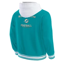 Veste à capuche boutons-pression pour homme de la collection Darius Rucker Fanatics Aqua Miami Dolphins