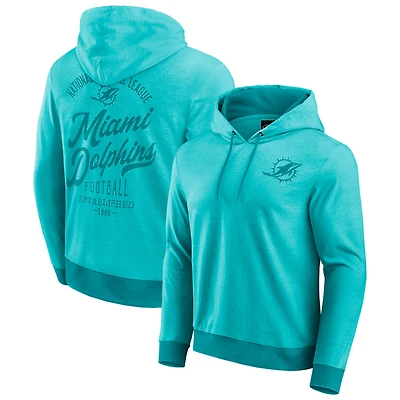 Men's Darius Rucker Collection by Fanatics Aqua Miami Dolphins Tonal Knit Pullover Hoodie