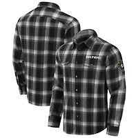 Men's Darius Rucker Collection by Fanatics Black Miami Dolphins Flannel Plaid Full-Snap Shirt
