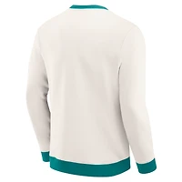Men's Darius Rucker Collection by Fanatics  Cream Miami Dolphins Colorblock Pullover Sweatshirt