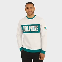 Men's Darius Rucker Collection by Fanatics  Cream Miami Dolphins Colorblock Pullover Sweatshirt