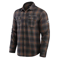 Chemise boutonnée à manches longues classique en flanelle pour homme Darius Rucker Collection by Fanatics Tan Miami Dolphins