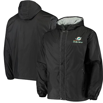 Veste zippée intégrale Dunbrooke noire pour homme, logo Miami Dolphins Legacy Stadium