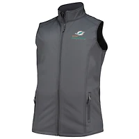 Men's Dunbrooke Charcoal Miami Dolphins Big & Tall Archer Softshell Full-Zip Vest