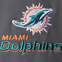 Men's Dunbrooke Charcoal Miami Dolphins Big & Tall Archer Softshell Full-Zip Vest