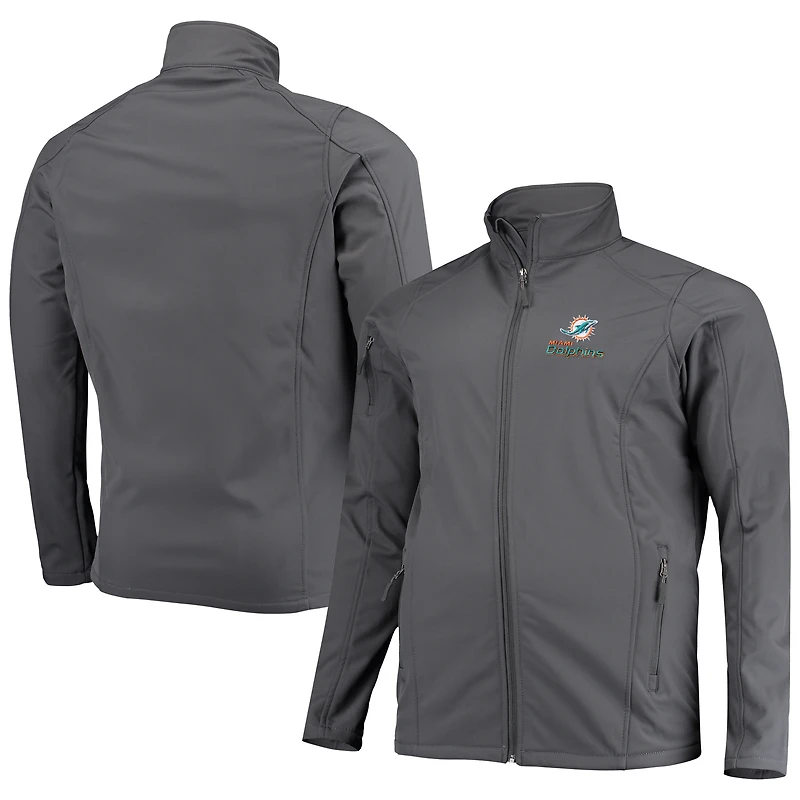 Blouson à glissière intégrale Dunbrooke Charcoal Miami Dolphins Tailles Big & Tall Sonoma pour hommes