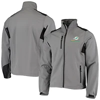 Men's Dunbrooke Charcoal Miami Dolphins Circle Softshell Fleece Full-Zip Jacket