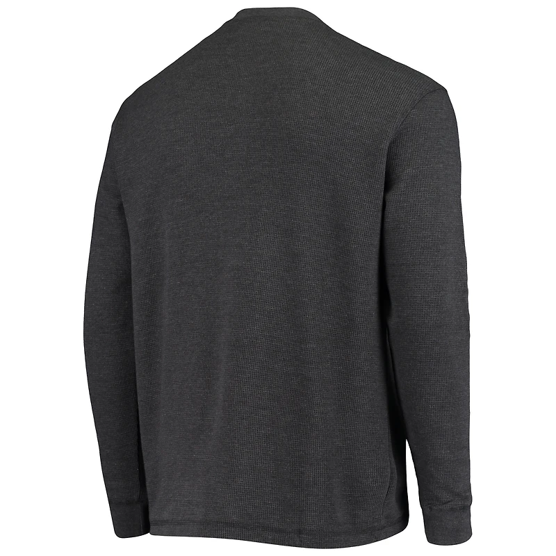 Men's Dunbrooke Charcoal Miami Dolphins Logo Maverick Thermal Henley Long Sleeve T-Shirt
