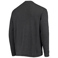 Men's Dunbrooke Charcoal Miami Dolphins Logo Maverick Thermal Henley Long Sleeve T-Shirt