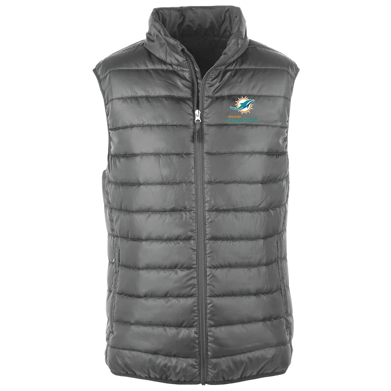 Men's Dunbrooke Graphite Miami Dolphins Alberta Full-Zip Puffer Vest