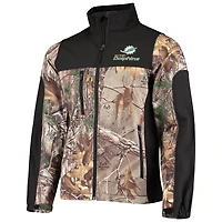 Men's Dunbrooke Realtree Camo/Black Miami Dolphins Circle Hunter Softshell Full-Zip Jacket