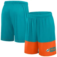 Short de sport Fanatics Aqua/Orange Miami Dolphins pour homme, grande taille, meilleur des meilleurs