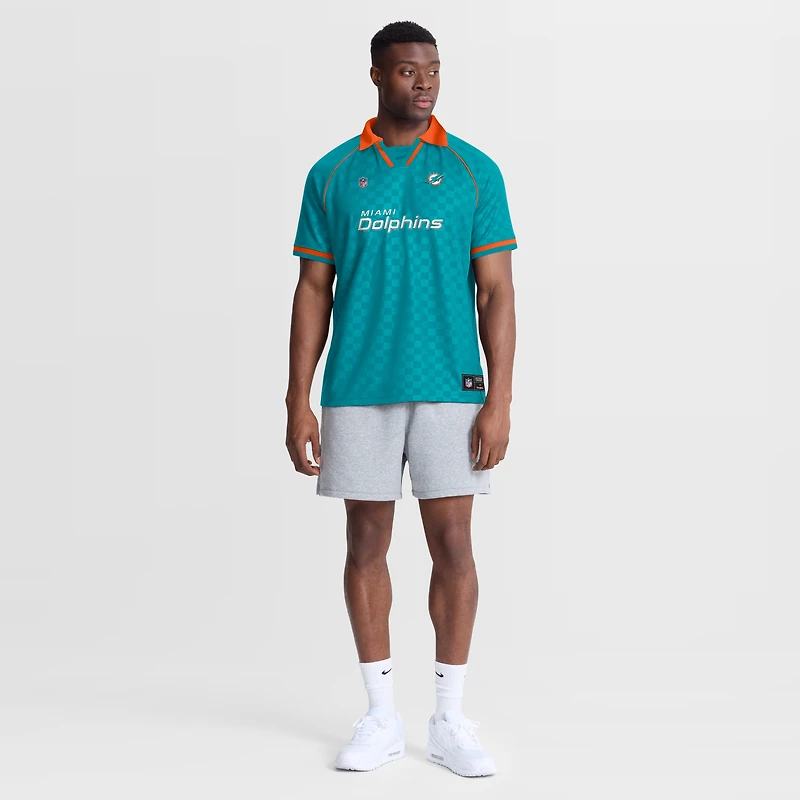 Men's Fanatics Aqua/Orange Miami Dolphins Homerun Raglan V-Neck Polo