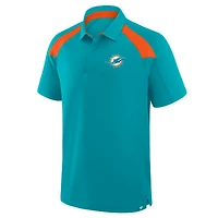Polo raglan Fanatics Aqua Miami Dolphins pour homme