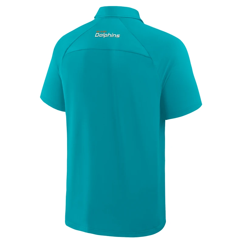 Polo raglan Fanatics Aqua Miami Dolphins pour homme