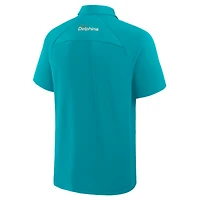 Polo raglan Fanatics Aqua Miami Dolphins pour homme
