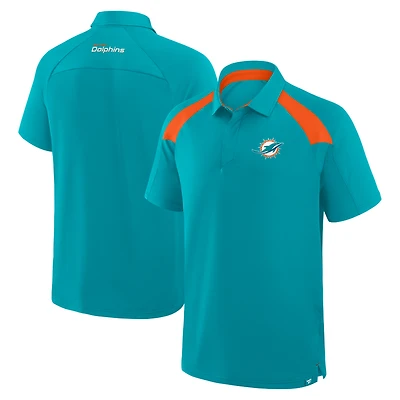 Polo raglan Fanatics Aqua Miami Dolphins pour homme