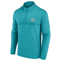 Pull Fanatics Aqua Miami Dolphins à quart de zip pour homme