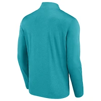 Pull Fanatics Aqua Miami Dolphins à quart de zip pour homme