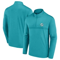 Pull Fanatics Aqua Miami Dolphins à quart de zip pour homme
