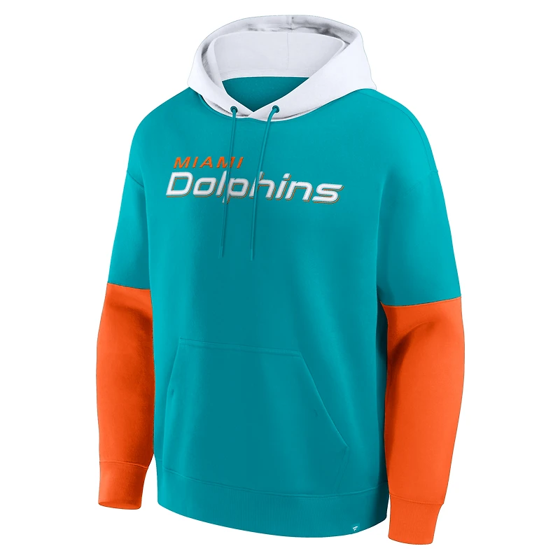 Sweat à capuche Fanatics Aqua Miami Dolphins pour homme avec casque