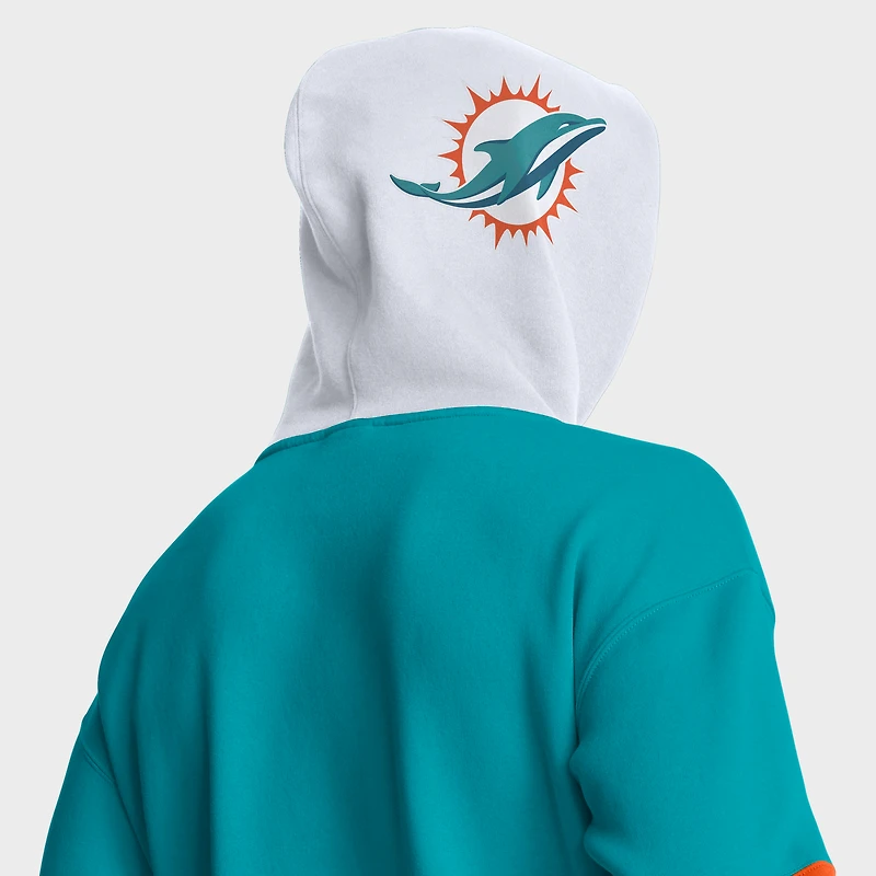 Sweat à capuche Fanatics Aqua Miami Dolphins pour homme avec casque