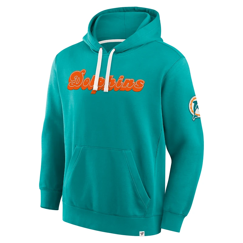 Men's Fanatics Aqua Miami Dolphins New Horizons Heritage Pullover Hoodie