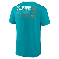 T-shirt Fanatics Aqua Miami Dolphins Repeat Stats pour hommes