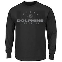 T-shirt à manches longues Fanatics noir pour homme, motif grandes tailles