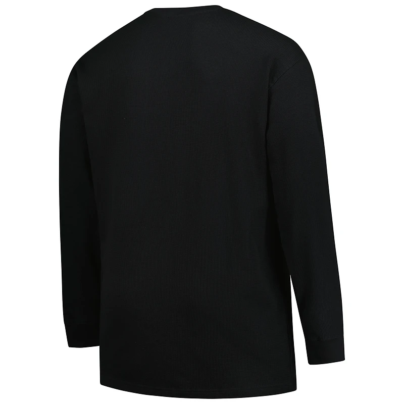 Men's Fanatics Black Miami Dolphins Big & Tall Throwback Thermal Long Sleeve T-Shirt