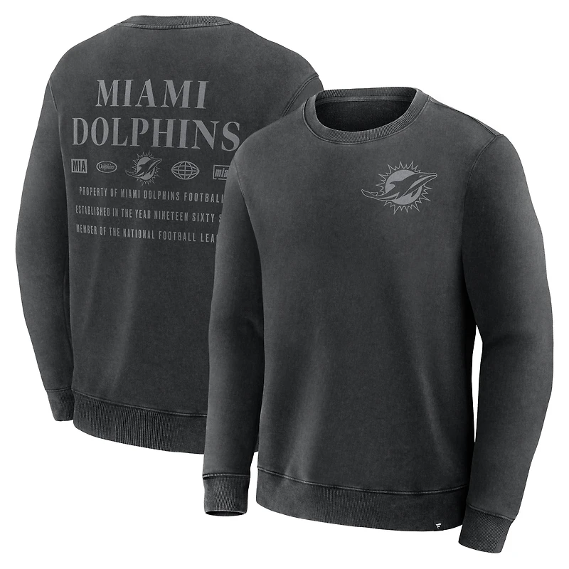 Sweat-shirt Fanatics noir pour homme, motif Deep Route des Dolphins de Miami