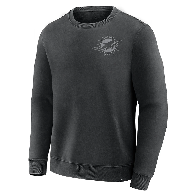 Men's Fanatics Black Miami Dolphins Deep Route Pullover Sweatshirt