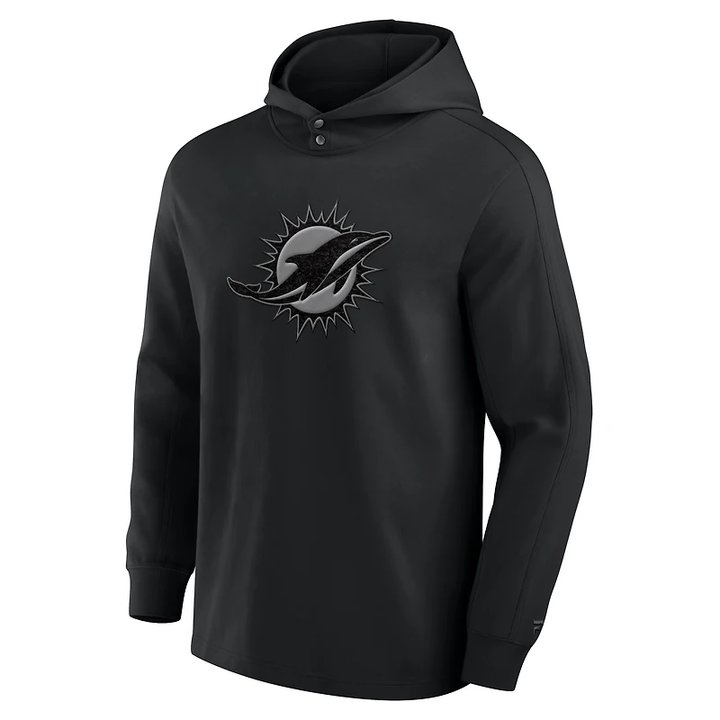 T-shirt à capuche manches longues Fanatics pour hommes, gris, Miami Dolphins Elements Blaze Tri-Blend