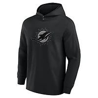 T-shirt à capuche manches longues Fanatics pour hommes, gris, Miami Dolphins Elements Blaze Tri-Blend