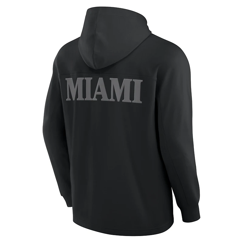 T-shirt à capuche manches longues Fanatics pour hommes, gris, Miami Dolphins Elements Blaze Tri-Blend