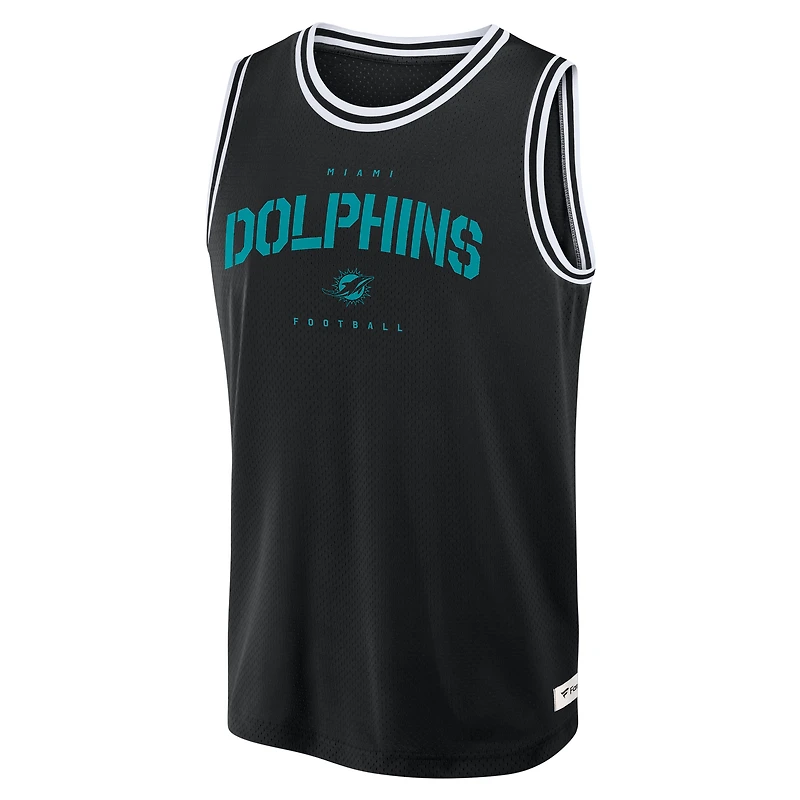 Men's Fanatics Black Miami Dolphins Elements Future Ground Jersey Tank Top