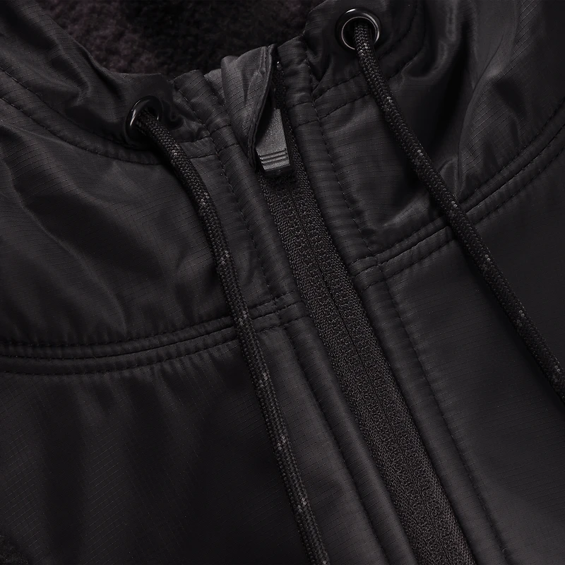 Men's Fanatics Black Miami Dolphins Elements Plaid Polar Fleece Quarter-Zip Hoodie