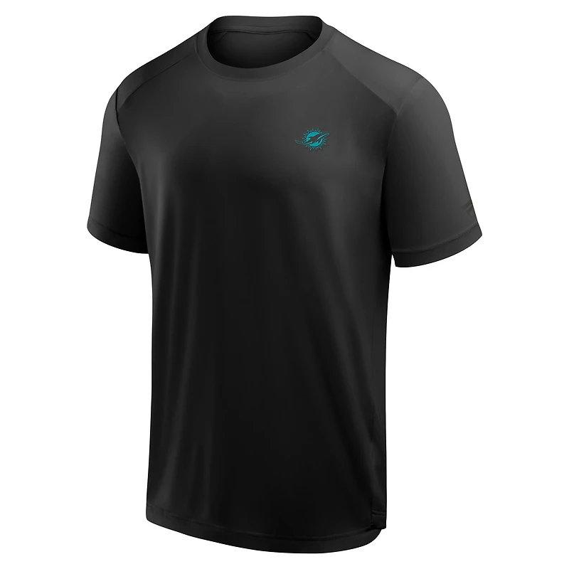 T-shirt Fanatics pour homme, noir, avec logo du front office des Miami Dolphins
