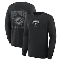 Men's Fanatics  Black Miami Dolphins Midnight Falls Long Sleeve T-Shirt